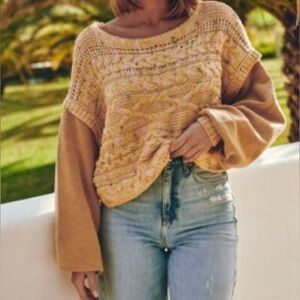 Free People Multicolor Knit Sweater Size M | Like New Boho